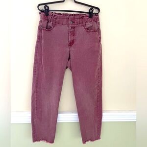 SCOOP Distressed Faded Burgundy  Crop Straight Leg High Rise Jeans 6 NWOT